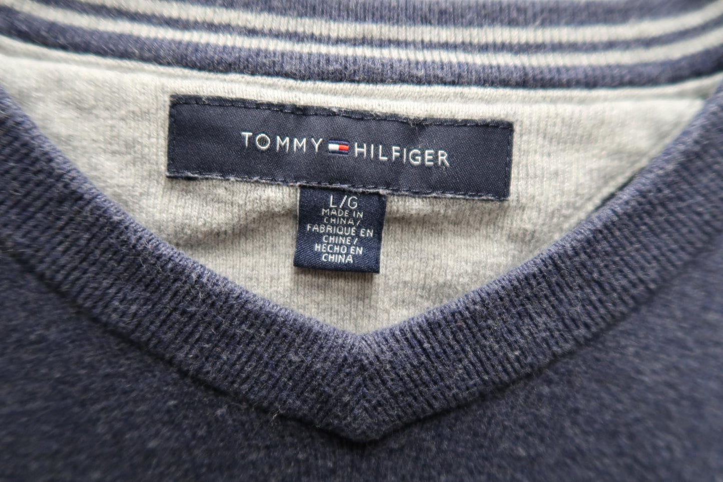 Donkerblauwe Tommy Hilfiger Trui – Vintage – Maat L